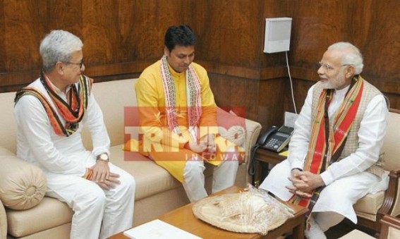 Tripura CM, Deputy CM met PM, discuss financial assistance Tripura CM, Deputy CM met PM, discuss financial assistance